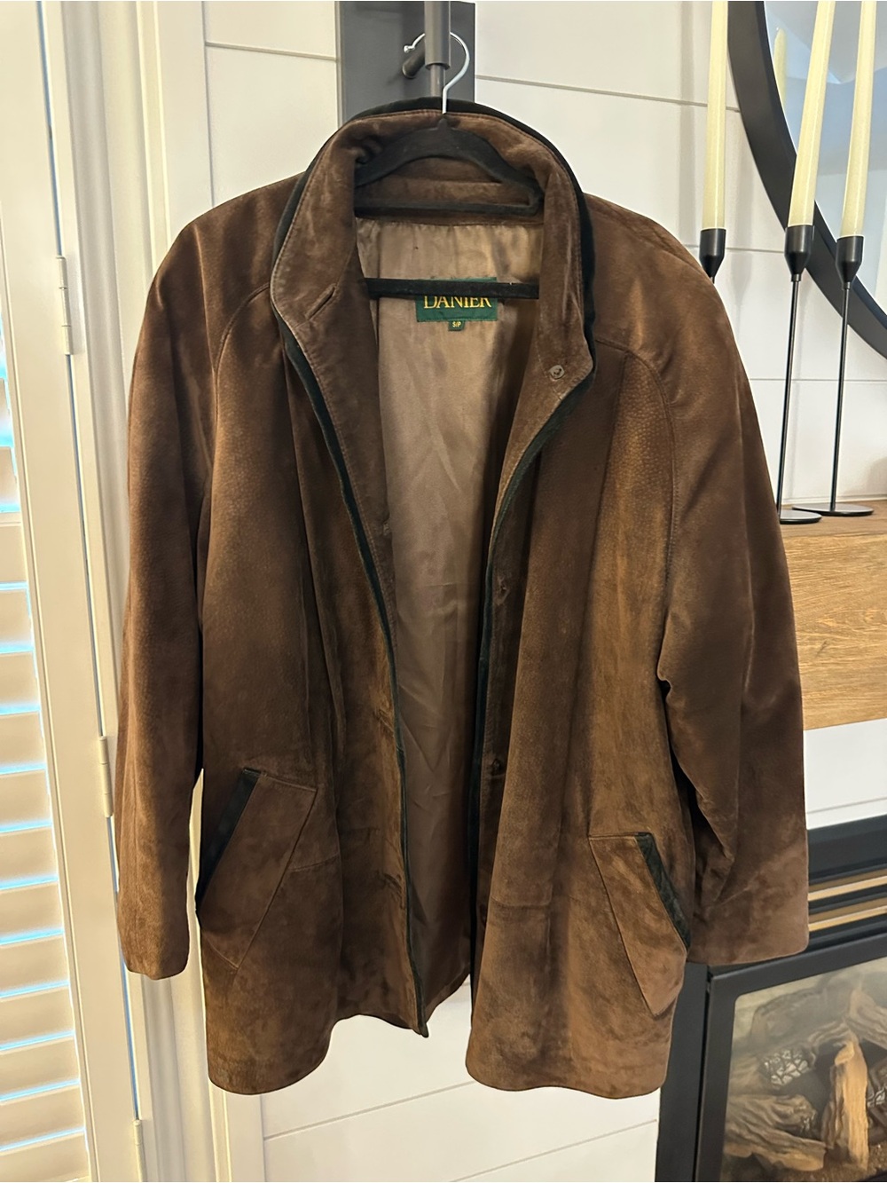 Danier Brown Suede Oversized Leather Jacket